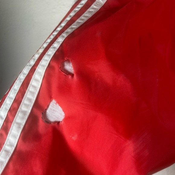 Vintage Adidas Nylon Windbreaker Pant Size Large Red Swishy - Picture 3 of 6